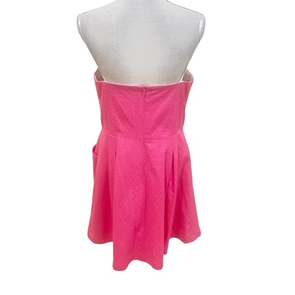 Lilly Pulitzer pink Bernadette strapless fit & flare front pockets lined size 14 - Picture 9 of 13